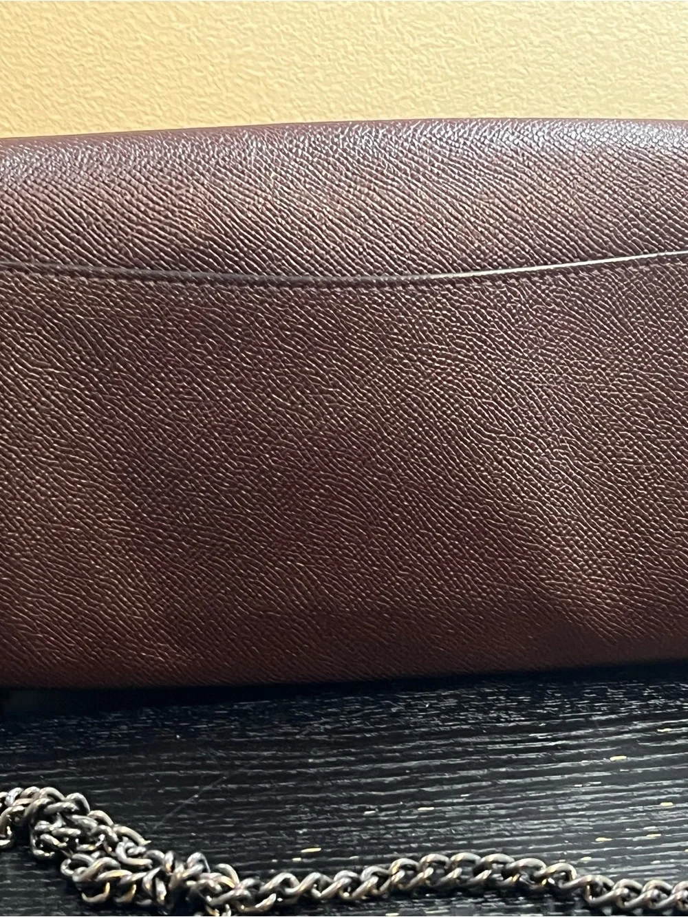 CoachF22768 Bear Chain Turnlock Crossbody Purse Oxblood Leather Shoulder Bag